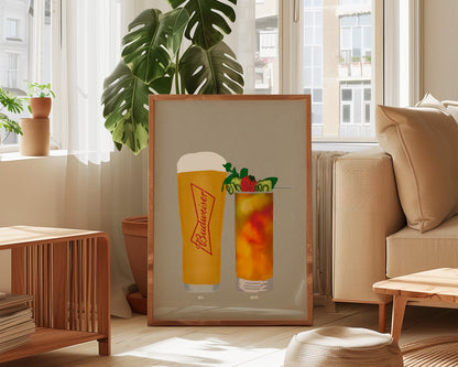 Budweiser Pint & Pimms Print