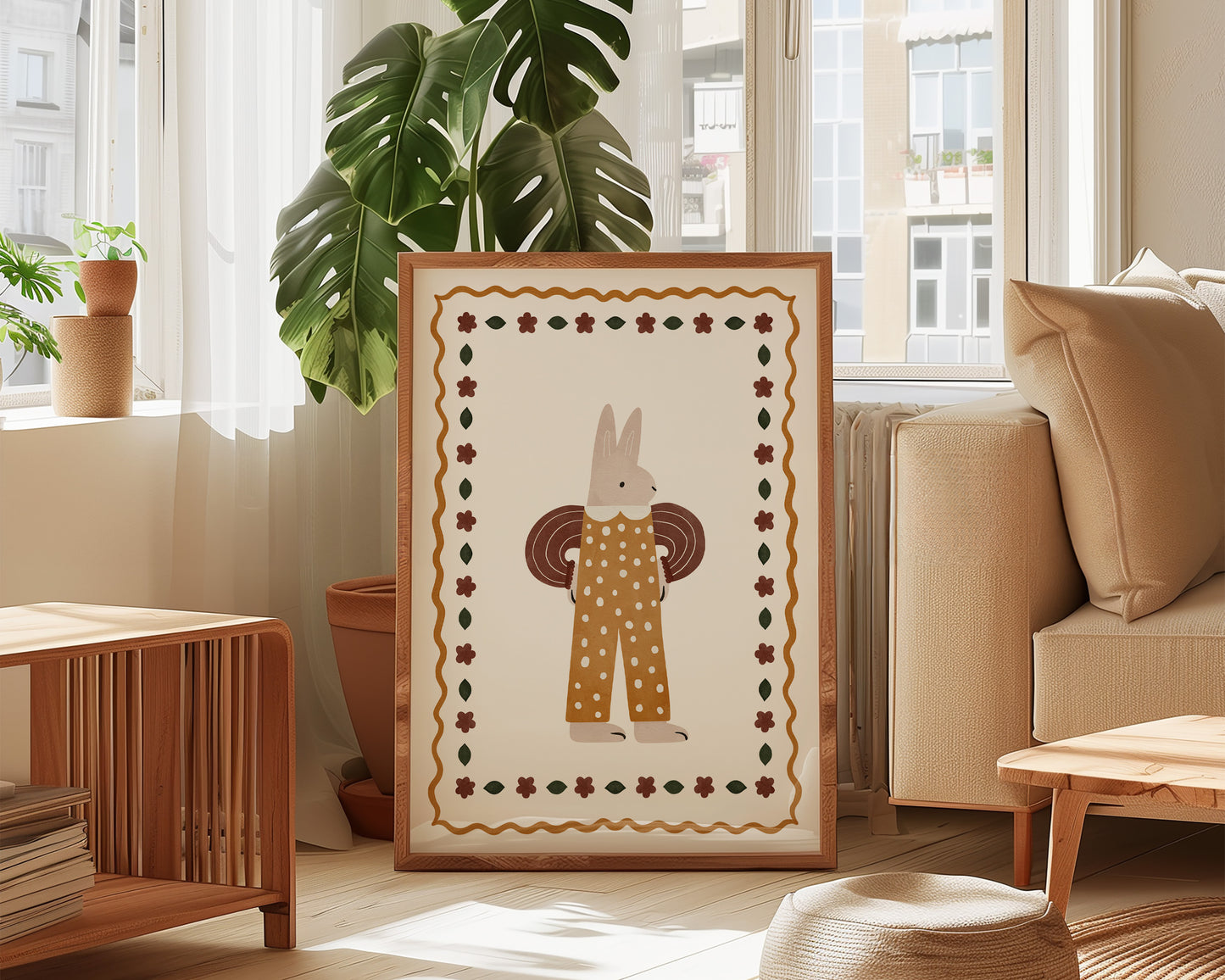 Polka Dot Bunny Print