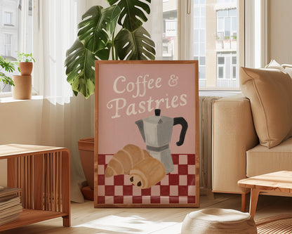 Coffees & Pastries Pink Print