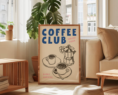 Coffee Club Pink Print