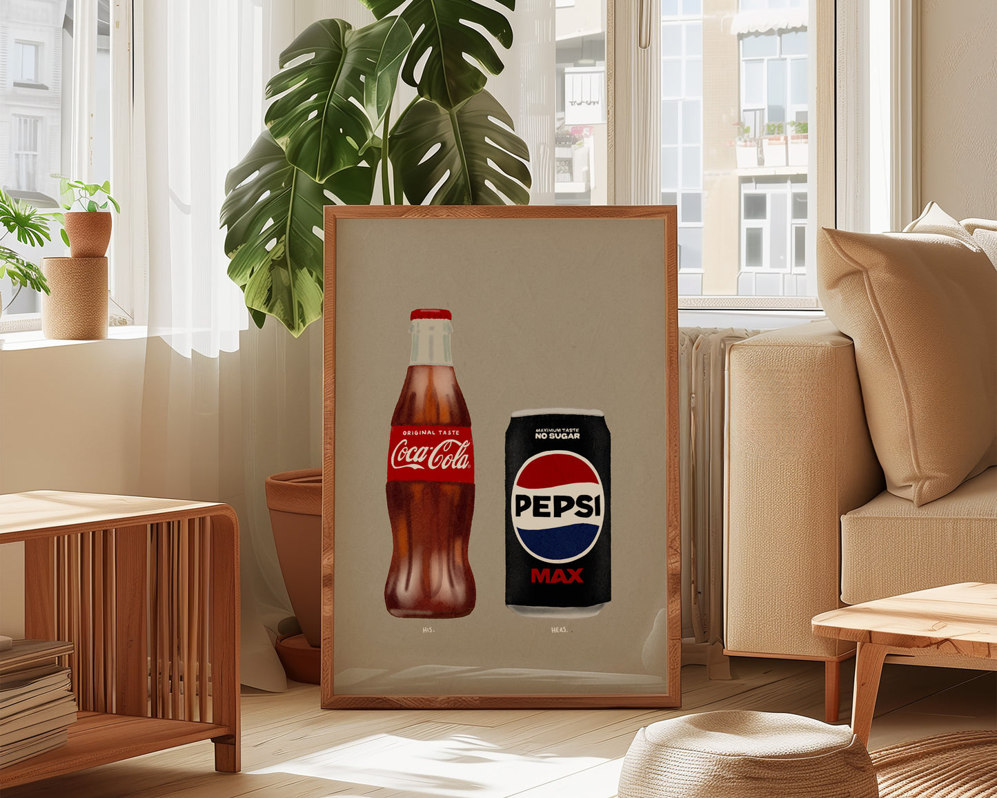 Coke Bottle & Pepsi Max Print
