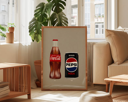 Coke Bottle & Pepsi Max Print