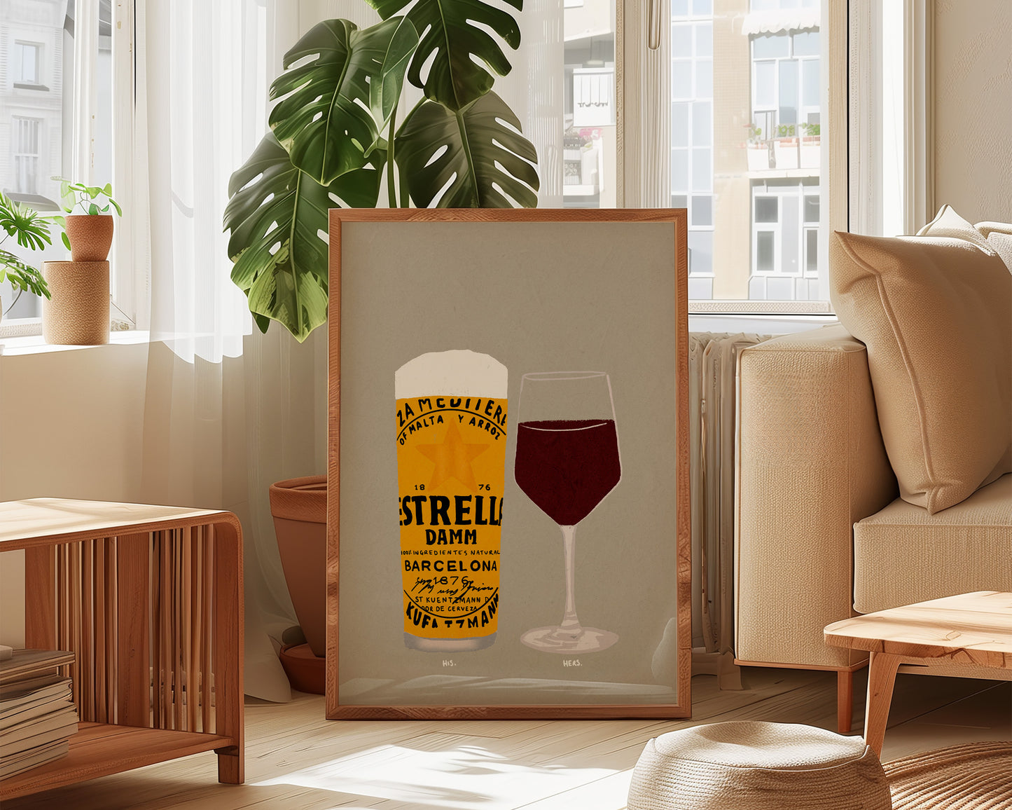 Estrella & Red Wine Print