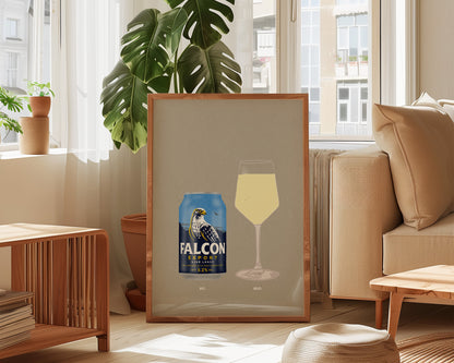 Falcon Beer & White Wine Print