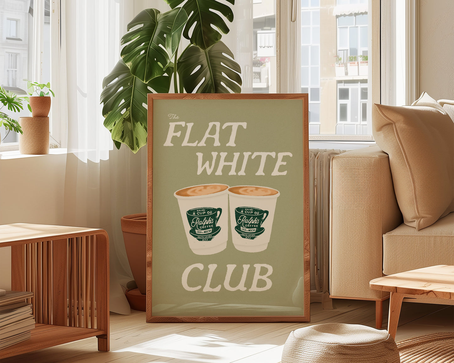 Flat White Club Green Print