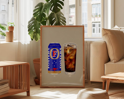 Fosters Can & JD Coke Print