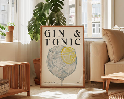 Gin & Tonic Cocktail Print