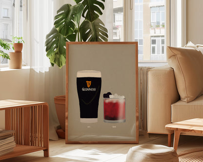 Guinness & Bramble Cocktail Print