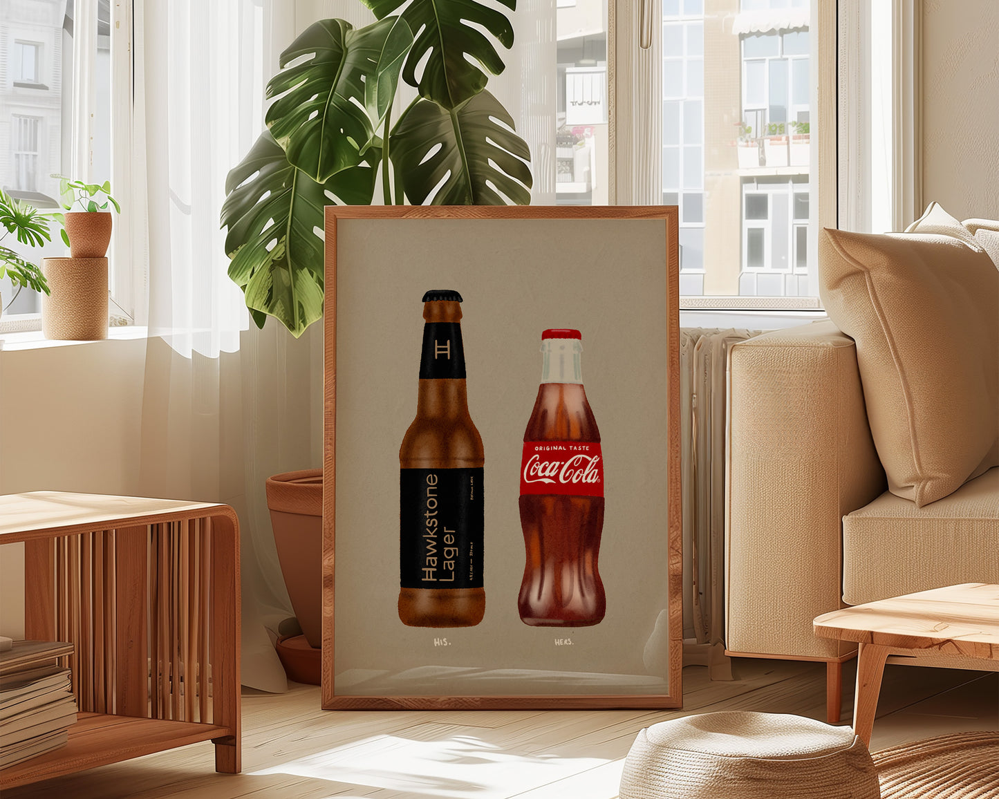 Hawkstone Lager & Coke Bottle Print