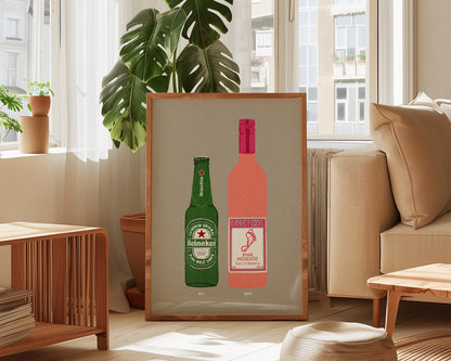 Heineken & Pink Moscato Print