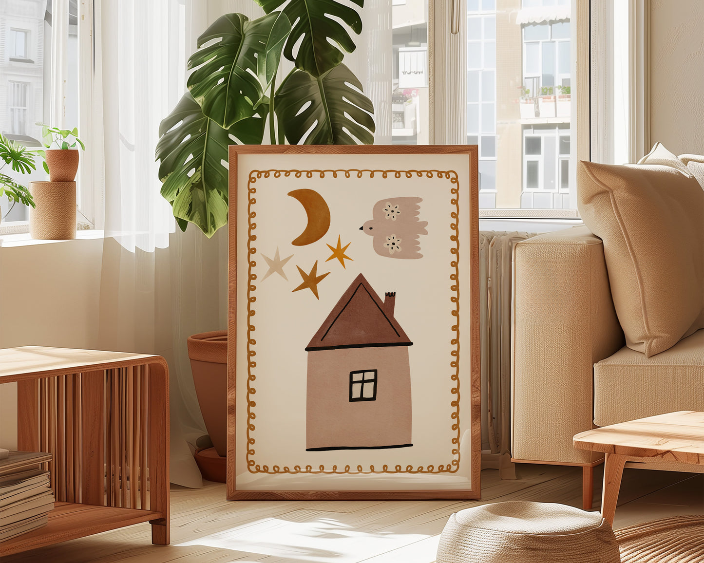 Stars & Moon Print