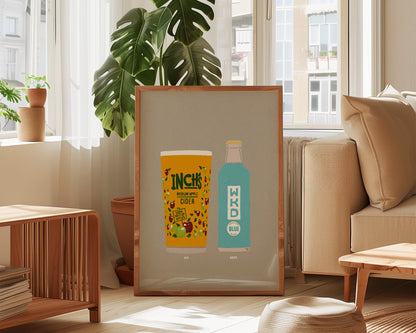 Inch's & Blue WKD Print