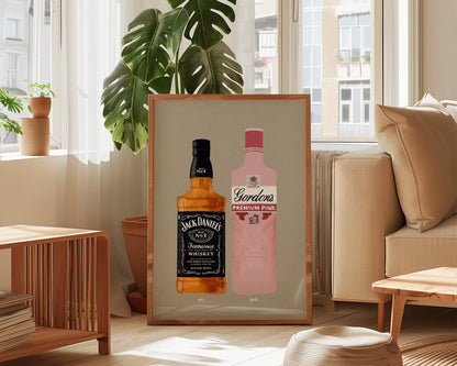 Jack Daniel's & Gordon's Pink Gin Print