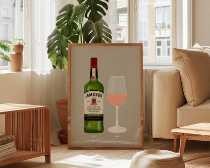 Jameson Whisky & Rose Print