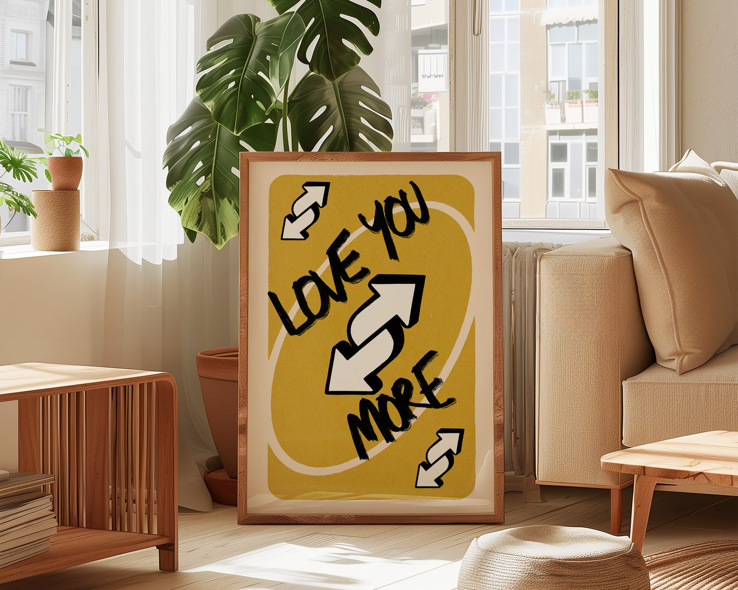 Love You More Yellow Print