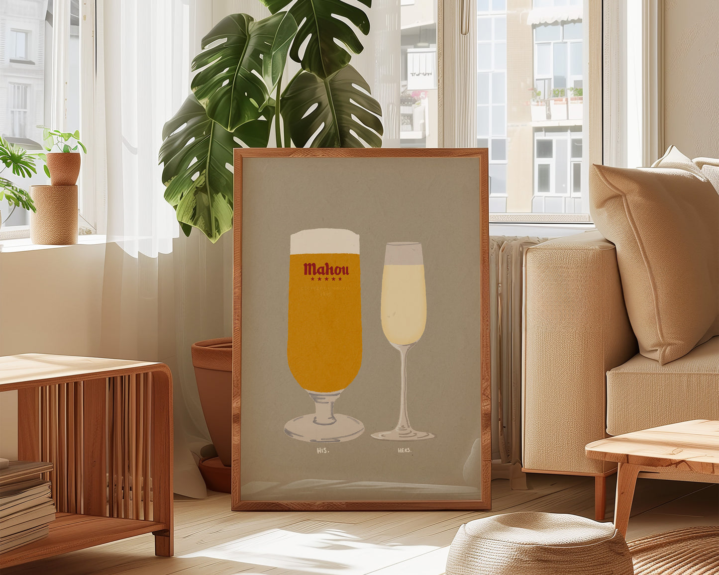 Mahou & Prosecco Glass Print