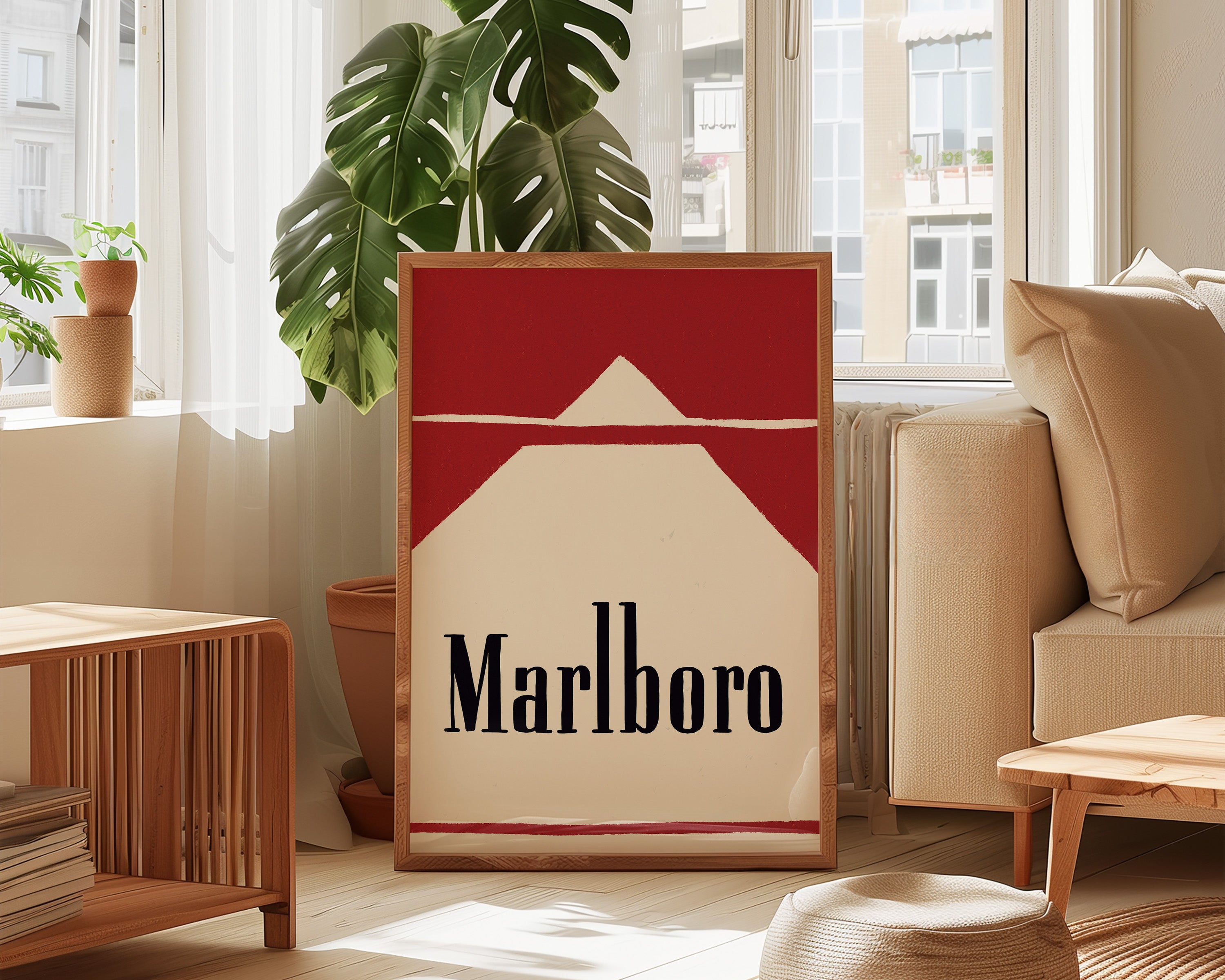 Red Marlboro Retro Bedroom Wall Art Print – Alluvion