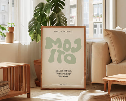 Mojito Recipe Wall Art Print