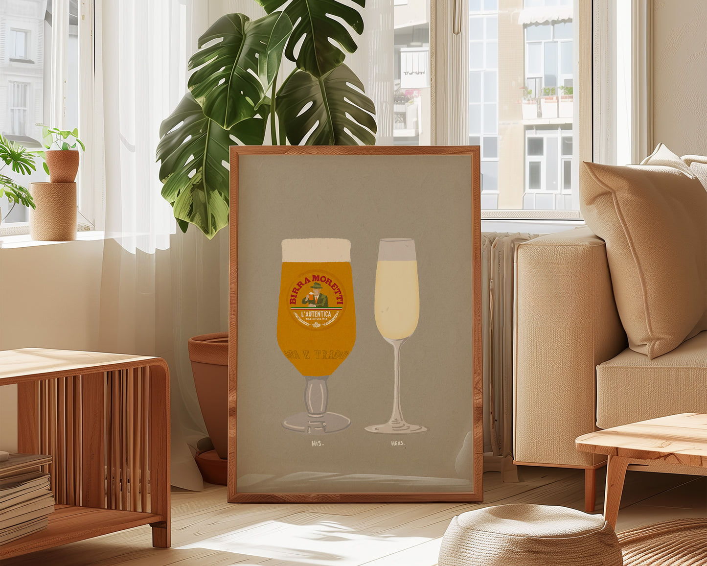 Moretti & Prosecco Glass Print
