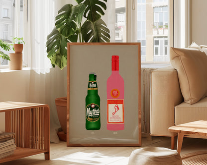 Mythos Beer & White Zinfandel Print