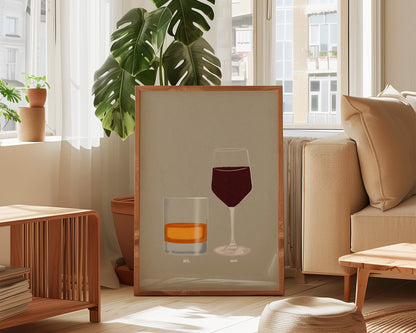 Whisky & Red Wine Print