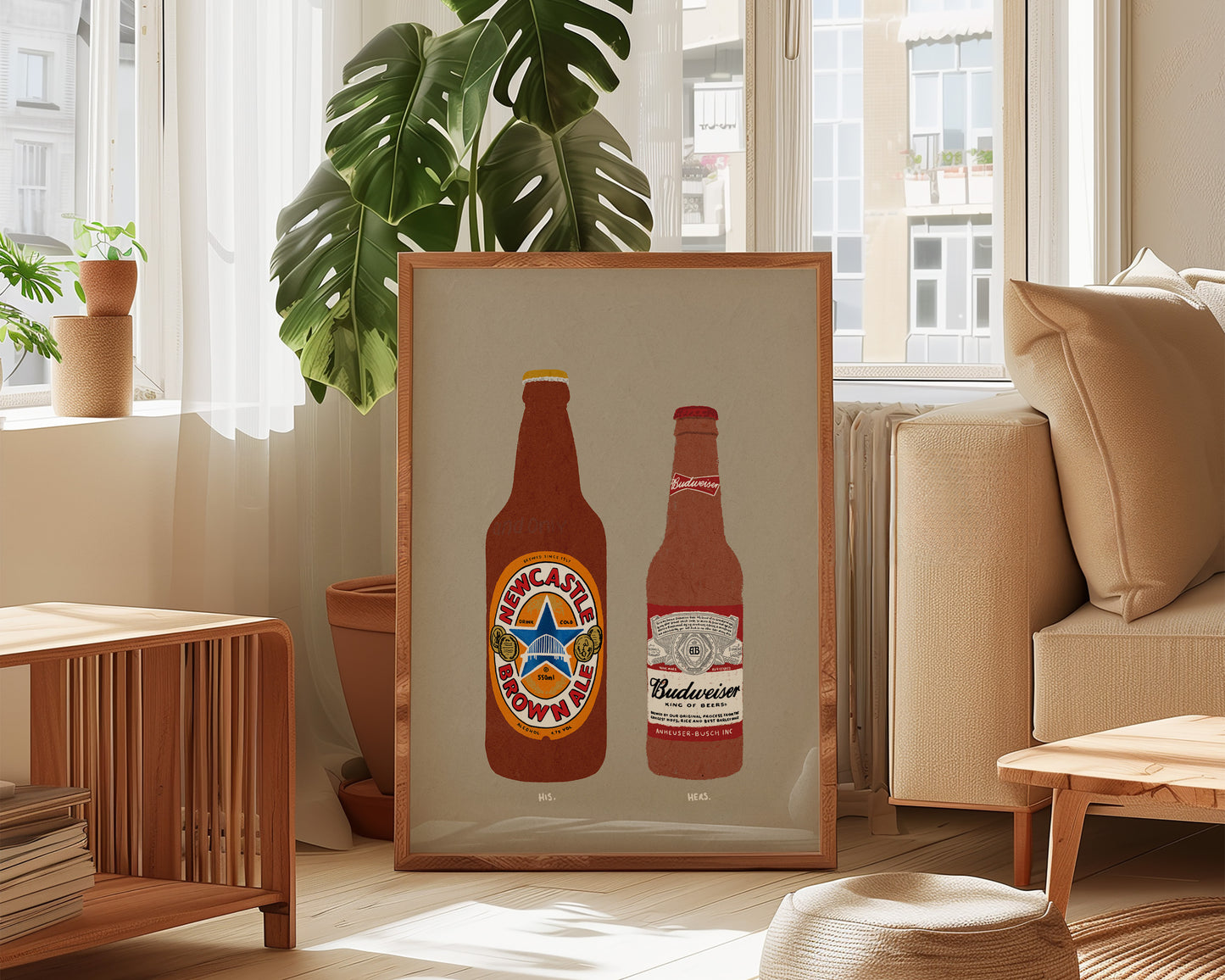 Newcastle Brown Ale & Budweiser Print