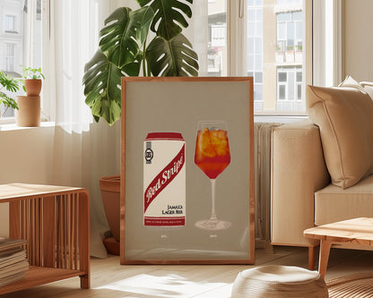Red Stripe & Aperol Spritz Print