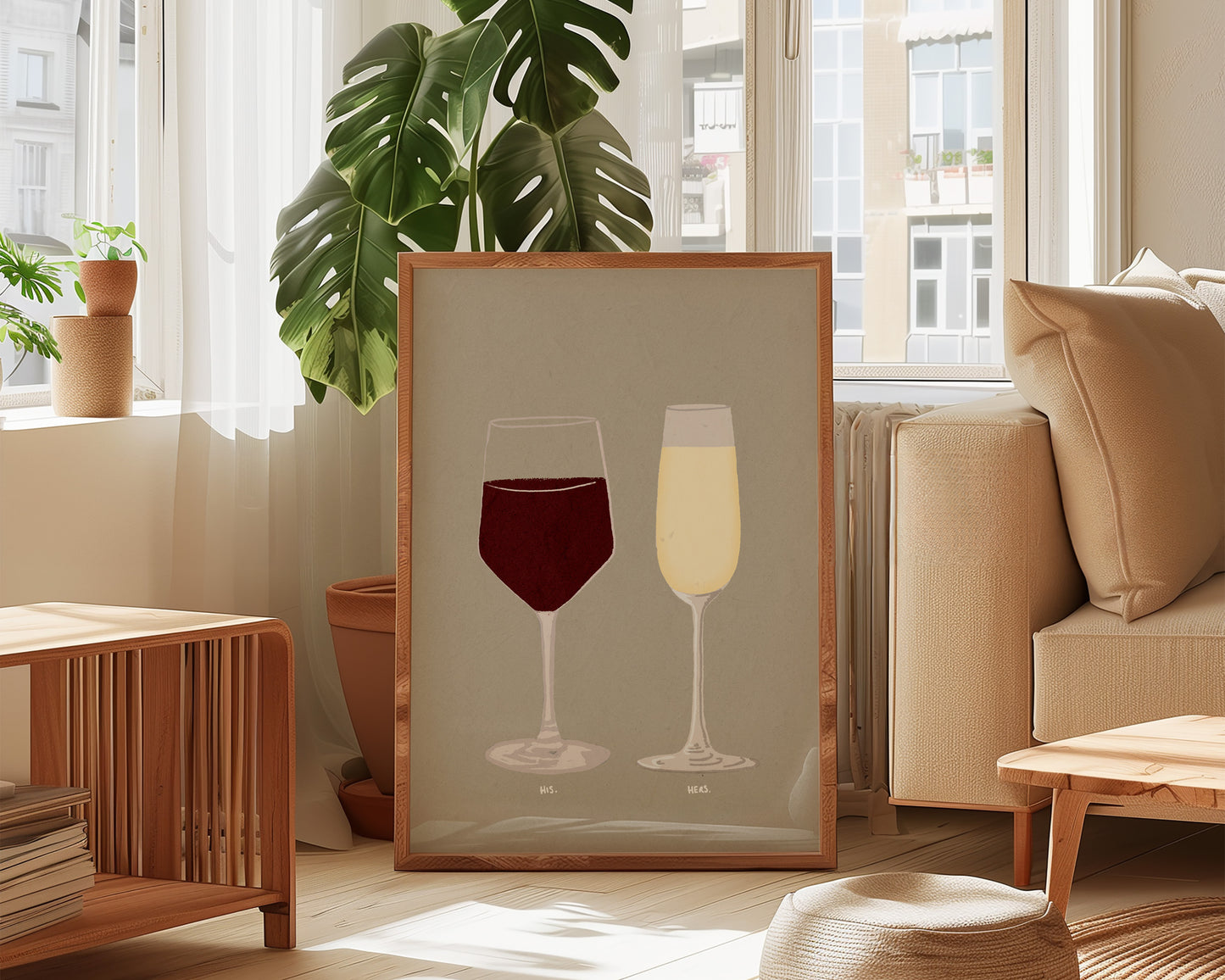 Red Wine & Prosecco Glass Print