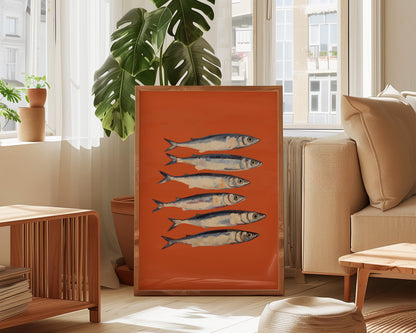 Burnt Orange Sardines Print