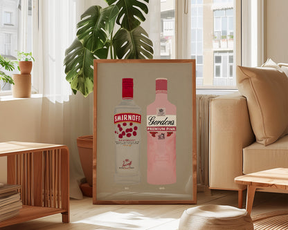 Smirnoff Raspberry Vodka & Gordon's Pink Gin Print
