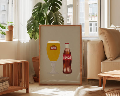 Stella & Coke Bottle Print