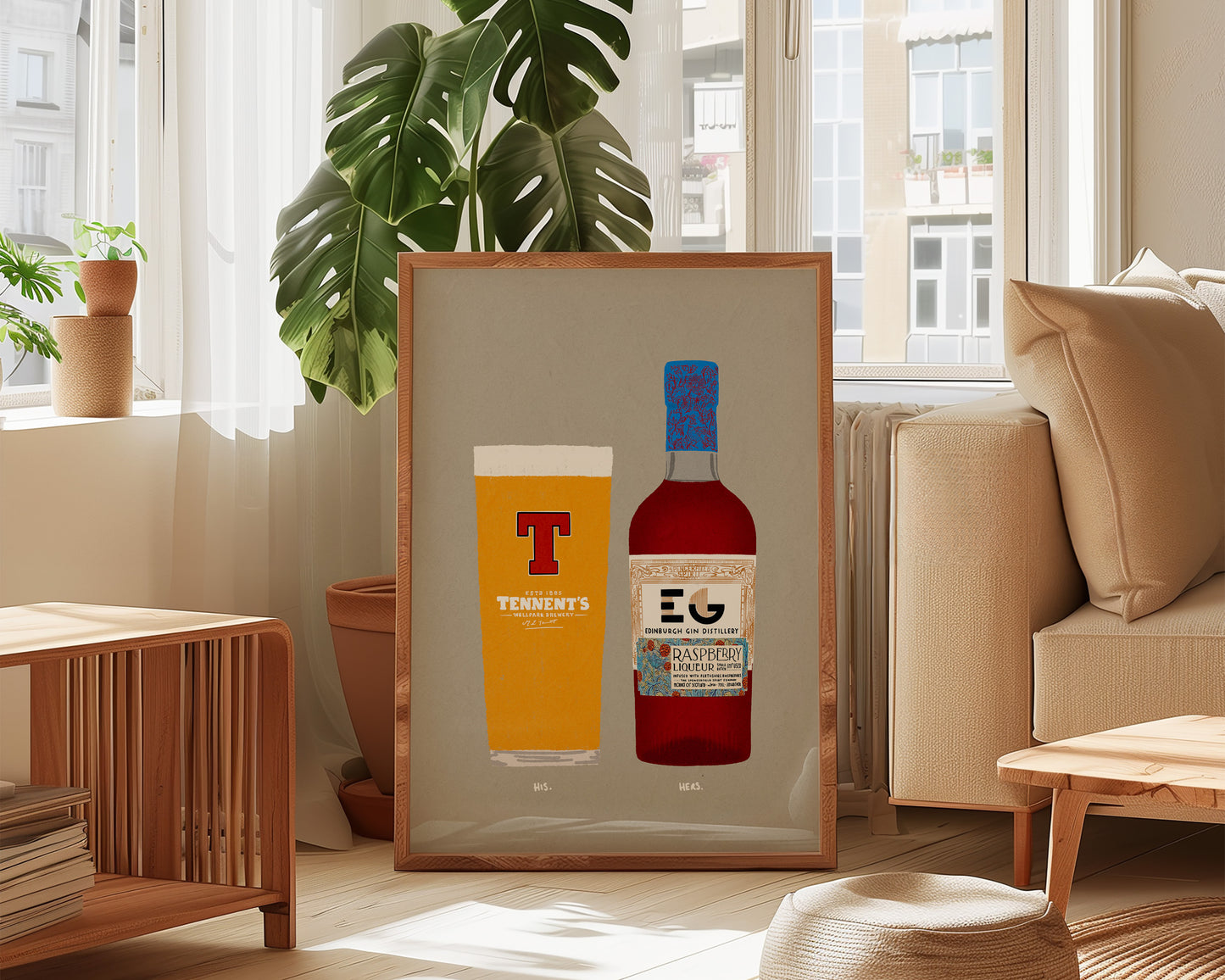 Tennent's & Edinburgh Raspberry Gin Print