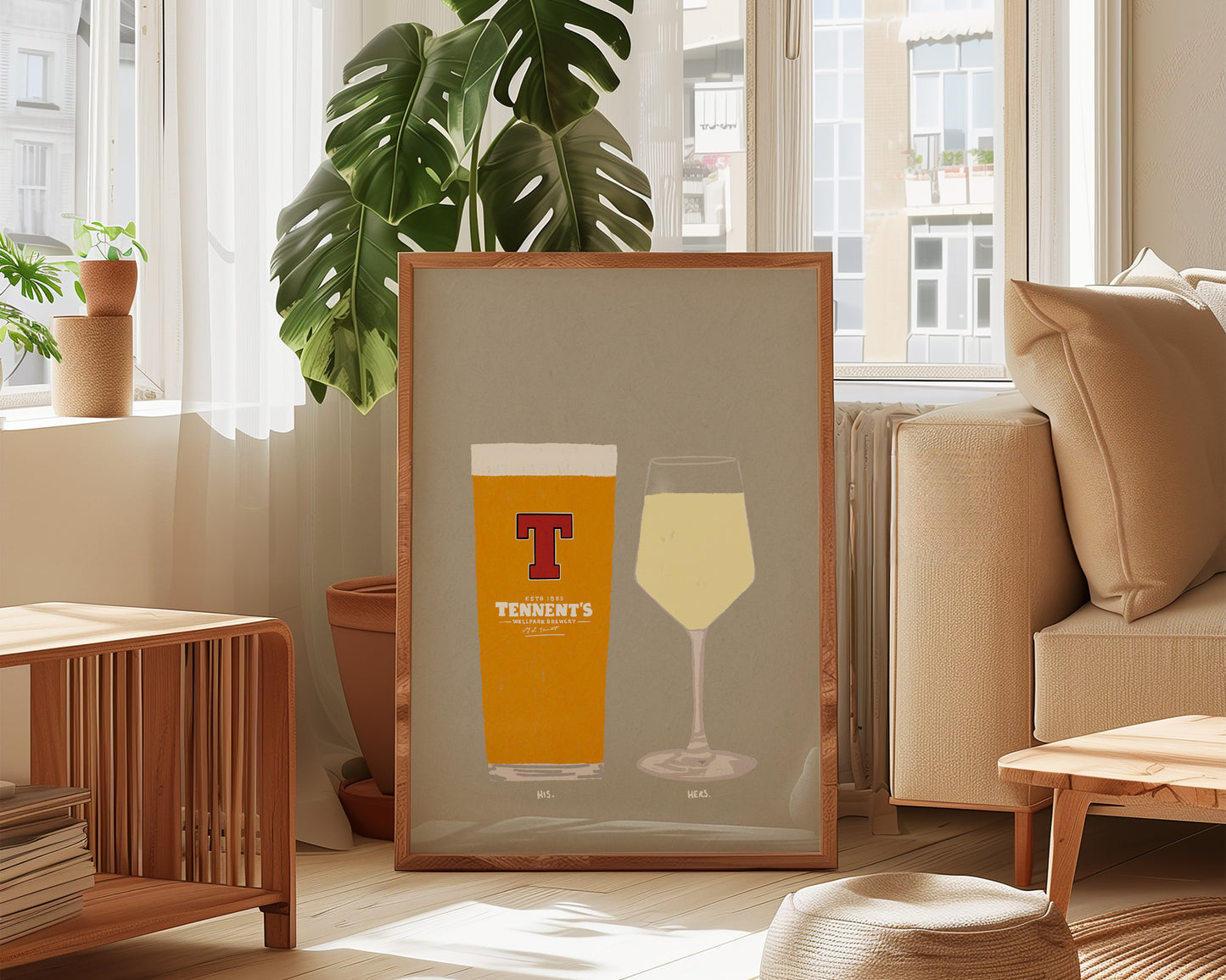 Tennent's & White Wine Print