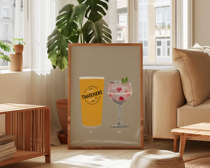 Thatchers & Tarquin's Pink Gin Print