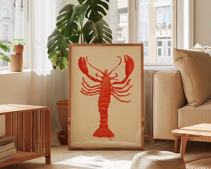 Watercolour Lobster Print