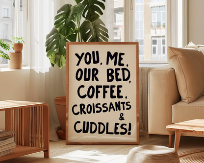You, Me & Our Bed Art Wall Art Print
