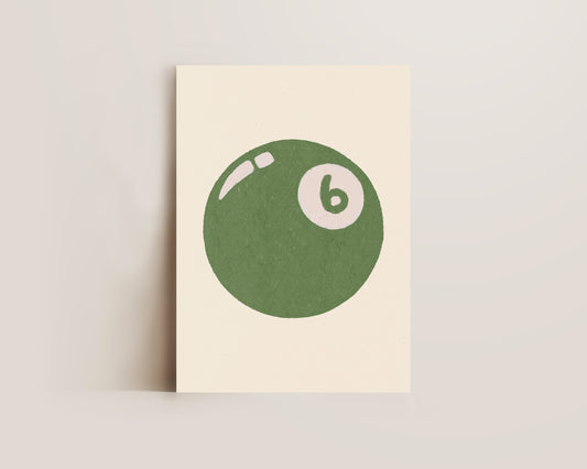 6 Ball Green Print