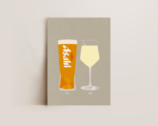 Asahi & White Wine Print