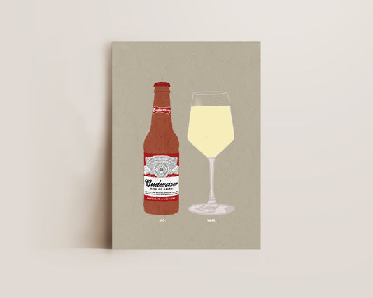 Budweiser & White Wine Print