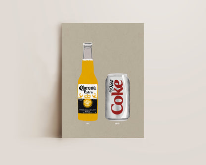 Corona & Diet Coke Print