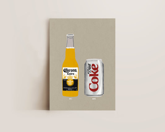 Corona & Diet Coke Print
