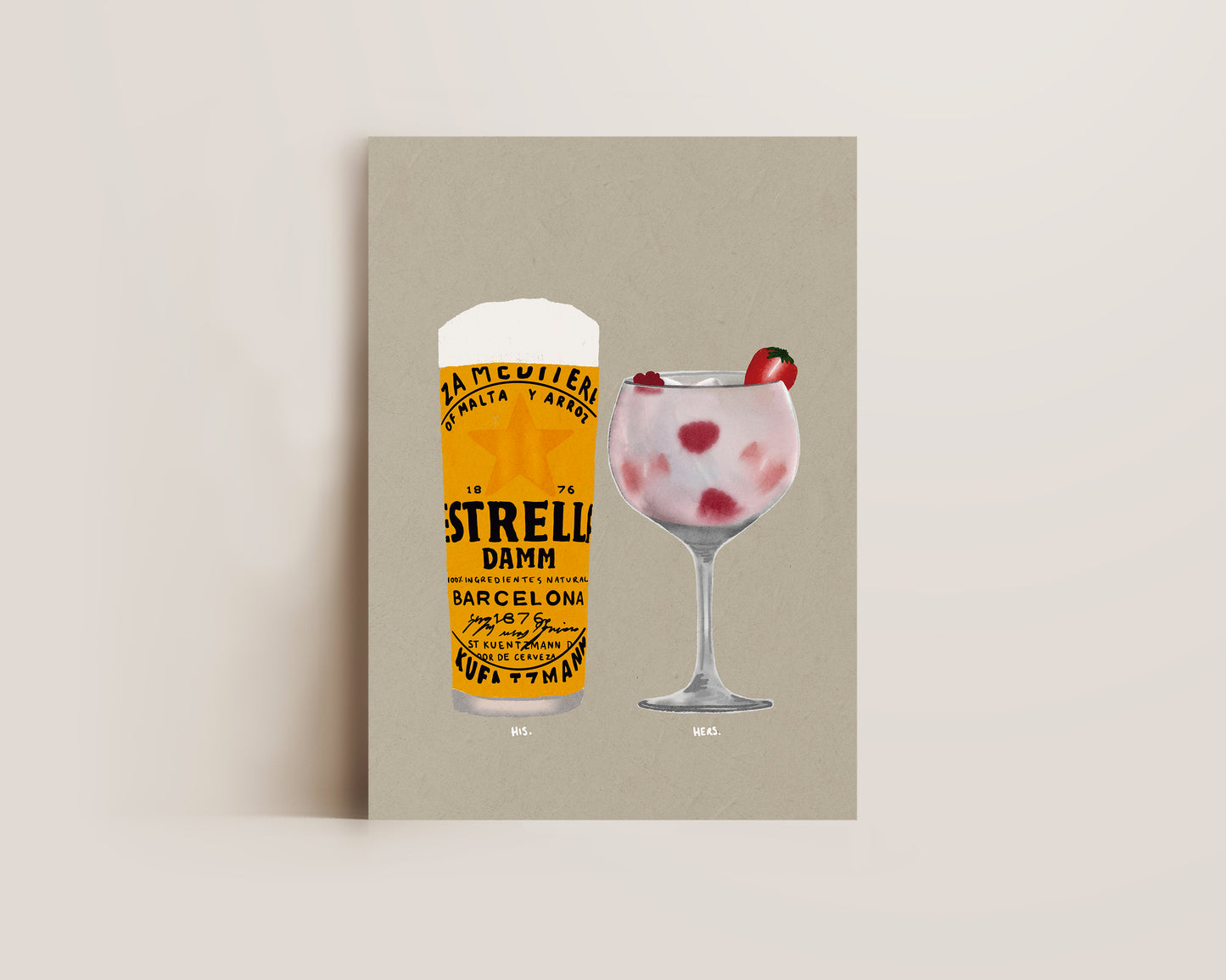 Estrella & Pink Gin Print
