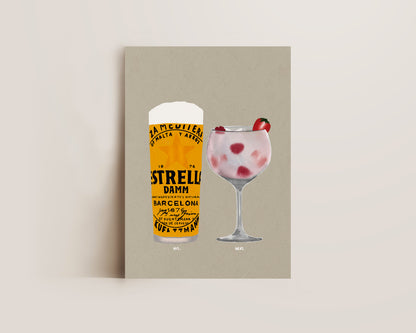 Estrella & Pink Gin Print