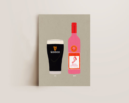 Guinness & White Zinfandel Print