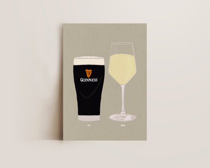 Guinness & White Wine Print