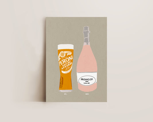 Peroni & Pink Prosecco Print