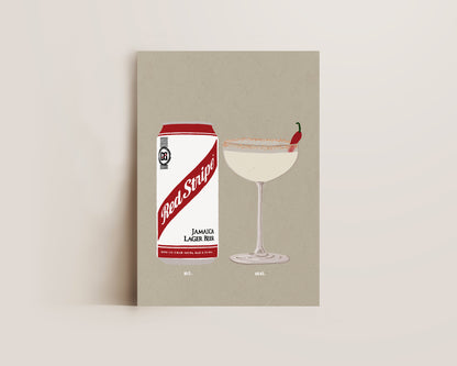 Red Stripe & Spicy Marg Print