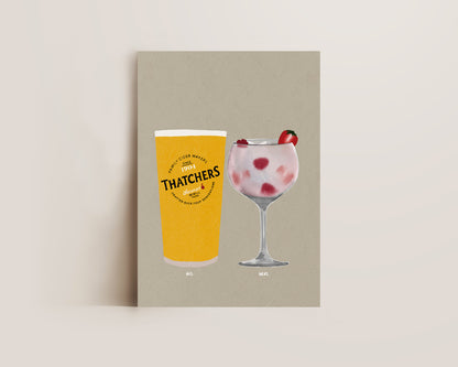 Thatchers & Pink Gin Print