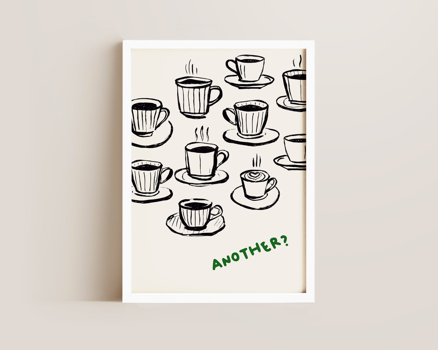Another Coffee In Green Print