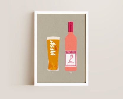 Asahi & Pink Moscato Print